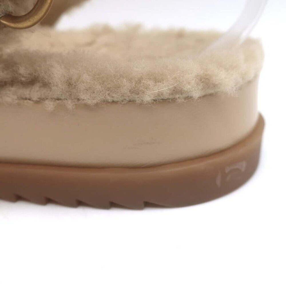 Gucci Double G Shearling Dad Sandals Beige Merino Wool Size 40 - Picture 9 of 16